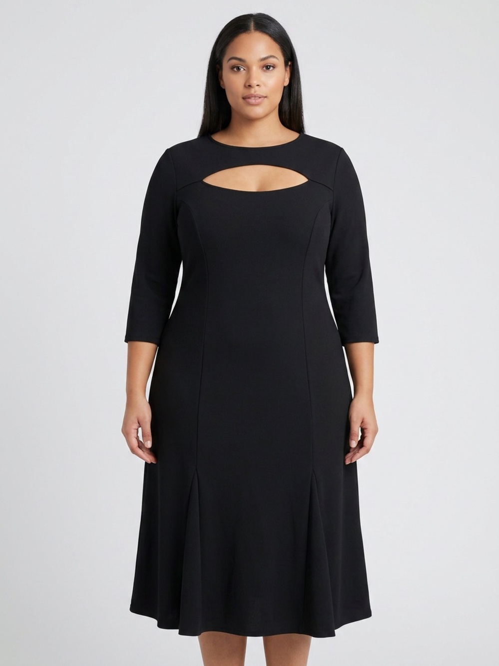 Ashley Stewart:CutOut Midi Dress A-Line Dress